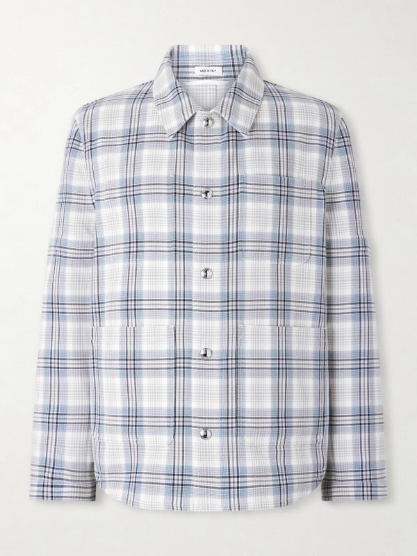 Checked Cotton-Blend Crepe Overshirt