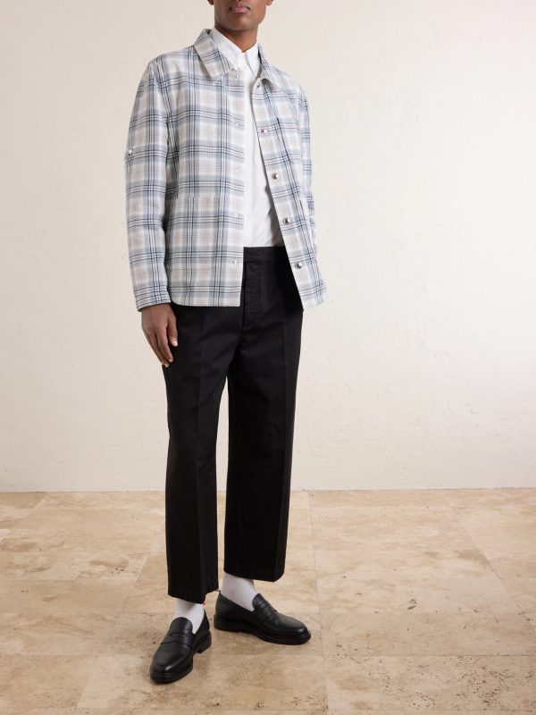 Checked Cotton-Blend Crepe Overshirt - OU