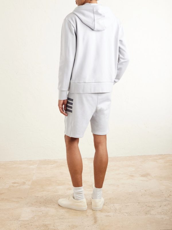 Striped Colour-Block Cotton-Jersey Zip-Up Hoodie - BK Striped Colour-Block Cotton-Jersey Zip-Up Hoodie - BK