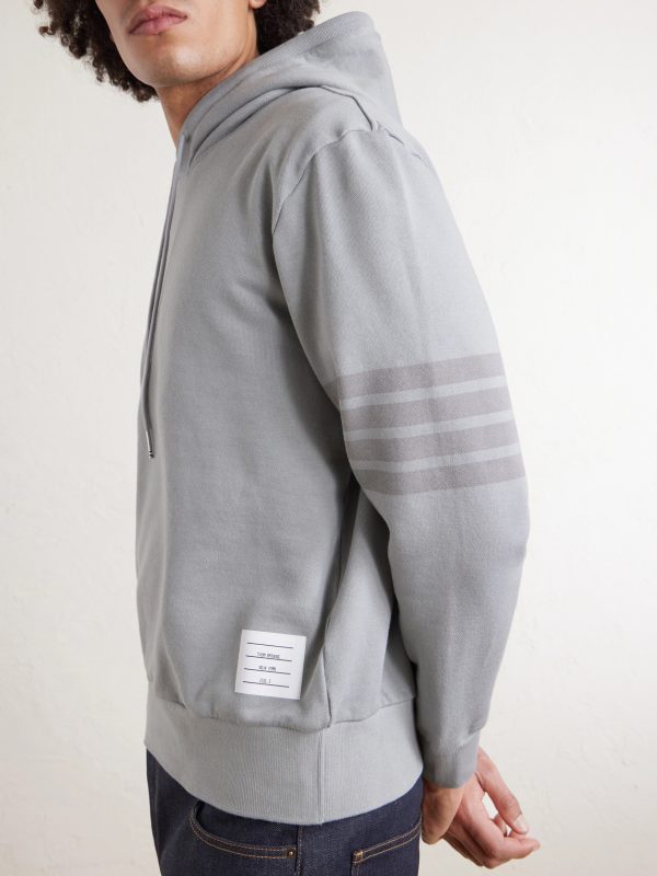 Logo-Appliquéd Striped Cotton-Jersey Hoodie - CU Logo-Appliquéd Striped Cotton-Jersey Hoodie - CU