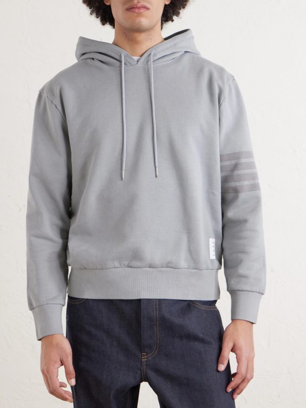 Logo-Appliquéd Striped Cotton-Jersey Hoodie - FR Logo-Appliquéd Striped Cotton-Jersey Hoodie - FR