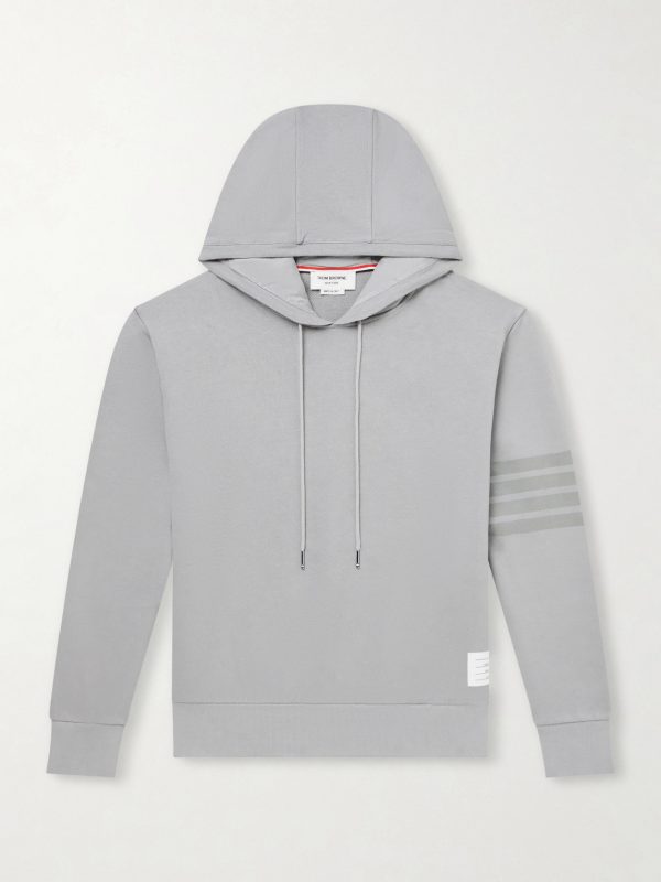 Logo-Appliquéd Striped Cotton-Jersey Hoodie Logo-Appliquéd Striped Cotton-Jersey Hoodie
