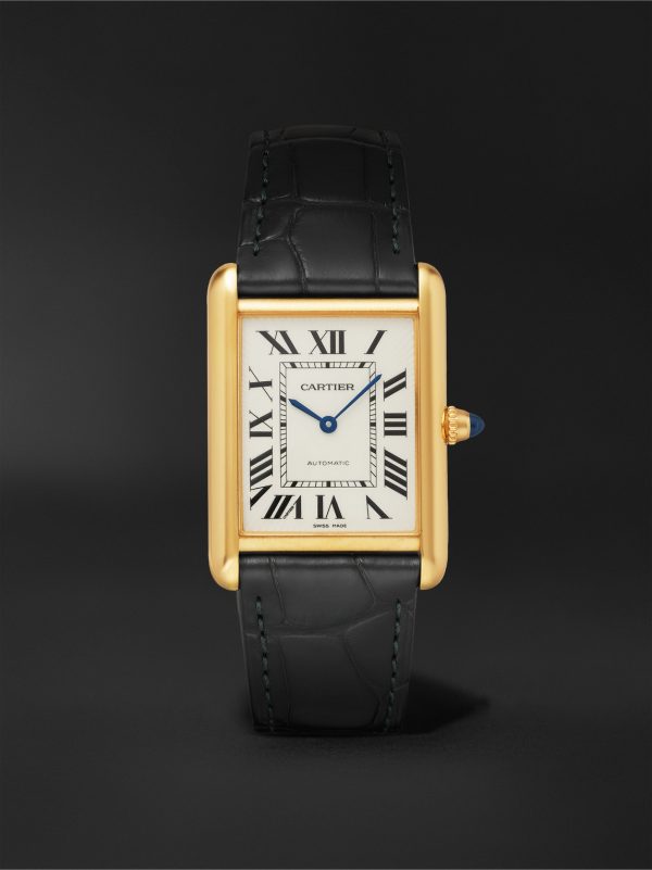Tank Louis Cartier Automatic 27.75mm Large 18-Karat Gold and Alligator Watch, Ref. No. WGTA0357 Tank Louis Cartier Automatic 27.75mm Large 18-Karat Gold and Alligator Watch, Ref. No. WGTA0357