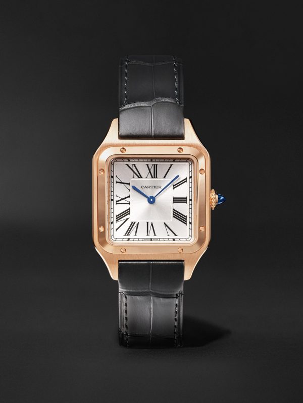Santos-Dumont Large 43.5mm 18-Karat Rose Gold and Alligator Watch, Ref. No. WGSA0116 Santos-Dumont Large 43.5mm 18-Karat Rose Gold and Alligator Watch, Ref. No. WGSA0116
