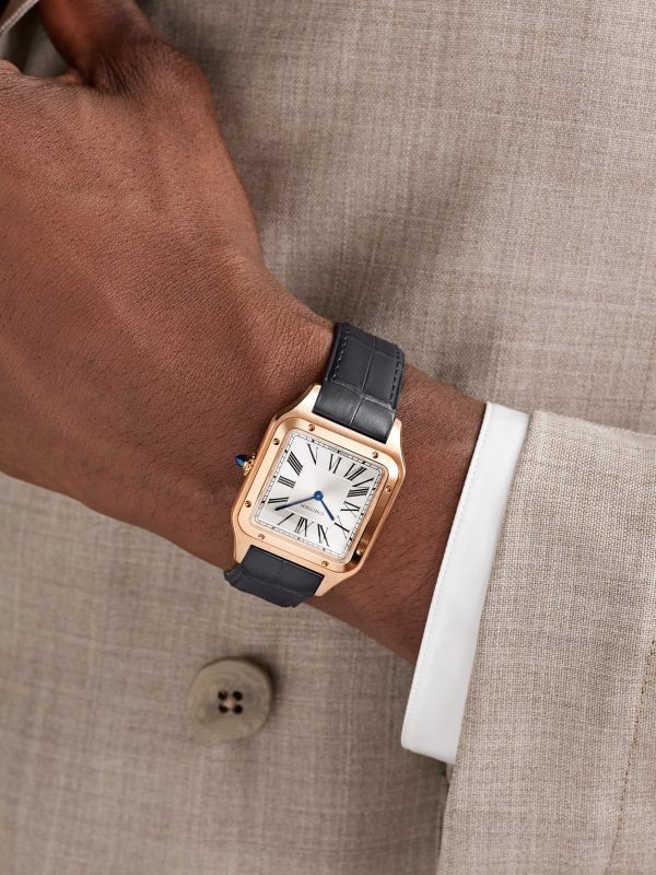 Santos-Dumont Large 43.5mm 18-Karat Rose Gold and Alligator Watch, Ref. No. WGSA0116 - OU Santos-Dumont Large 43.5mm 18-Karat Rose Gold and Alligator Watch, Ref. No. WGSA0116 - OU