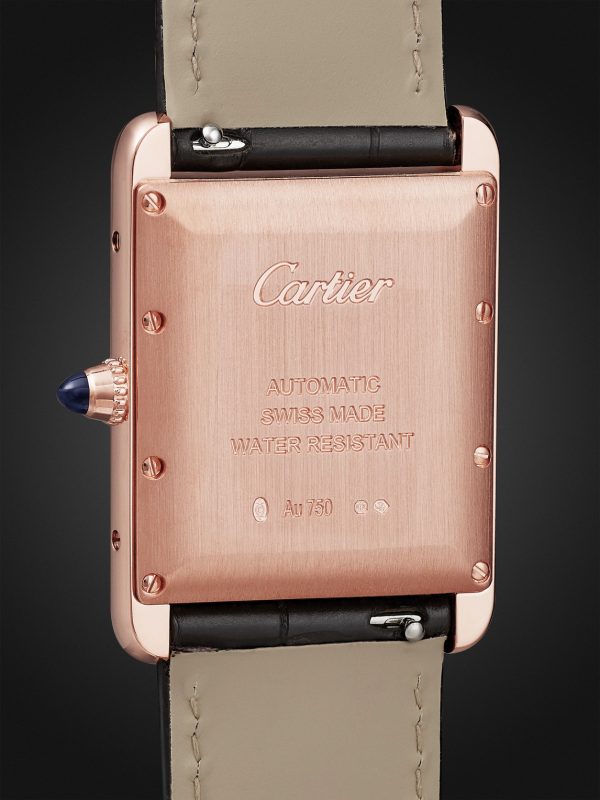 Tank Louis Cartier XL 27.75mm 18-Karat Gold and Alligator Watch, Ref. No. WGTA0346 - BK