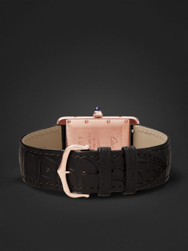 Tank Louis Cartier XL 27.75mm 18-Karat Gold and Alligator Watch, Ref. No. WGTA0346 - E2