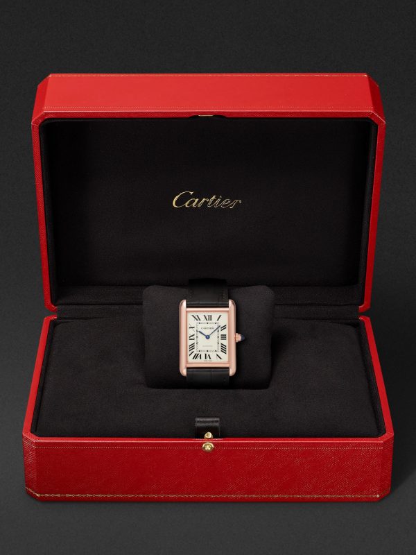 Tank Louis Cartier XL 27.75mm 18-Karat Gold and Alligator Watch, Ref. No. WGTA0346 - E3