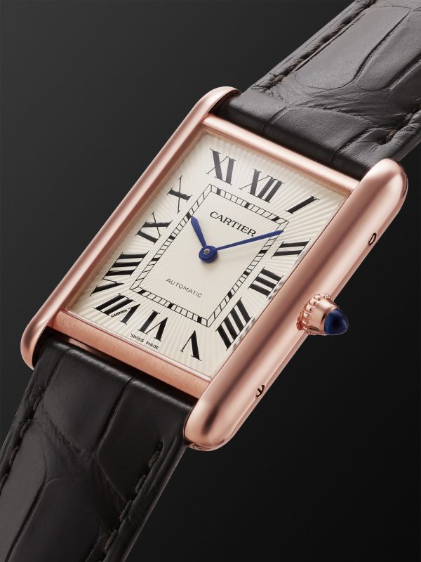 Tank Louis Cartier XL 27.75mm 18-Karat Gold and Alligator Watch, Ref. No. WGTA0346 - FR