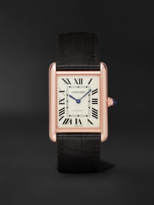 Tank Louis Cartier XL 27.75mm 18-Karat Gold and Alligator Watch, Ref. No. WGTA0346