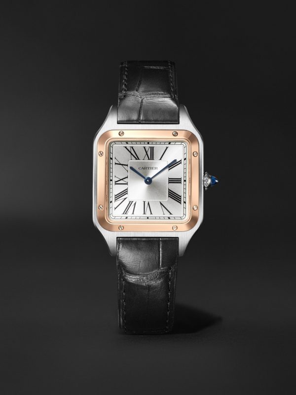 Santos-Dumont Large 43.5mm 18-Karat Rose Gold, Stainless Steel and Alligator Watch, Ref. No. W2SA0037 Santos-Dumont Large 43.5mm 18-Karat Rose Gold, Stainless Steel and Alligator Watch, Ref. No. W2SA0037
