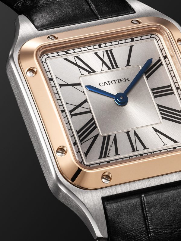 Santos-Dumont Small 38mm 18-Karat Rose Gold, Stainless Steel and Alligator Watch, Ref. No. W2SA0038 - CU Santos-Dumont Small 38mm 18-Karat Rose Gold, Stainless Steel and Alligator Watch, Ref. No. W2SA0038 - CU