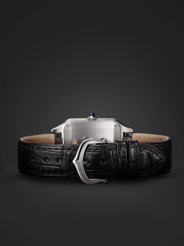 Santos-Dumont Small 38mm 18-Karat Rose Gold, Stainless Steel and Alligator Watch, Ref. No. W2SA0038 - E2 Santos-Dumont Small 38mm 18-Karat Rose Gold, Stainless Steel and Alligator Watch, Ref. No. W2SA0038 - E2