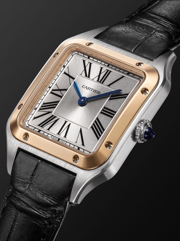 Santos-Dumont Small 38mm 18-Karat Rose Gold, Stainless Steel and Alligator Watch, Ref. No. W2SA0038 - FR Santos-Dumont Small 38mm 18-Karat Rose Gold, Stainless Steel and Alligator Watch, Ref. No. W2SA0038 - FR