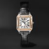 Santos-Dumont Small 38mm 18-Karat Rose Gold, Stainless Steel and Alligator Watch, Ref. No. W2SA0038 Santos-Dumont Small 38mm 18-Karat Rose Gold, Stainless Steel and Alligator Watch, Ref. No. W2SA0038