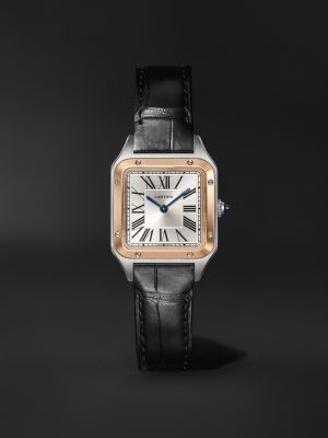 Santos-Dumont Small 38mm 18-Karat Rose Gold, Stainless Steel and Alligator Watch, Ref. No. W2SA0038