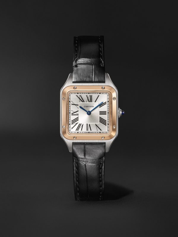 Santos-Dumont Small 38mm 18-Karat Rose Gold, Stainless Steel and Alligator Watch, Ref. No. W2SA0038 Santos-Dumont Small 38mm 18-Karat Rose Gold, Stainless Steel and Alligator Watch, Ref. No. W2SA0038