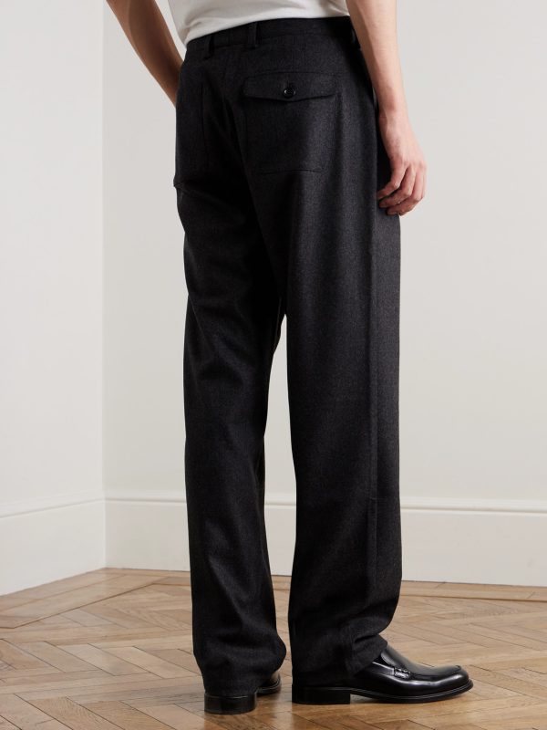 Morton Straight-Leg Pleated Cotton-Blend Suit Trousers - BK