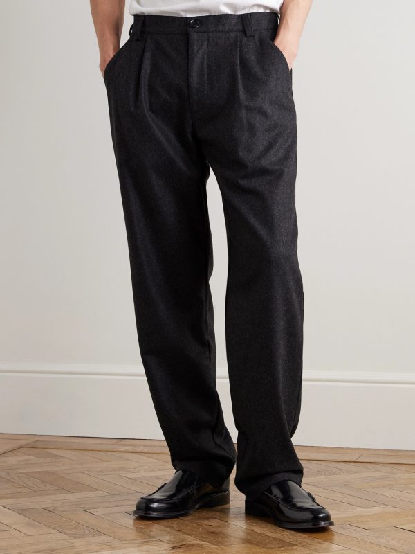 Morton Straight-Leg Pleated Cotton-Blend Suit Trousers - FR