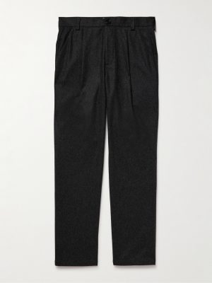 Morton Straight-Leg Pleated Cotton-Blend Suit Trousers