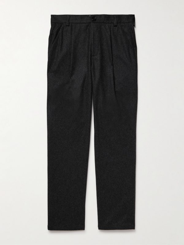 Morton Straight-Leg Pleated Cotton-Blend Suit Trousers