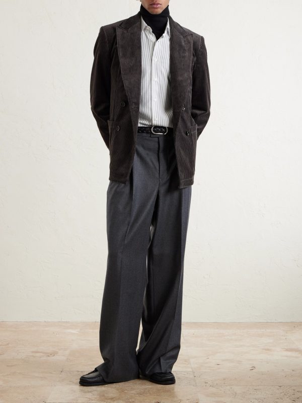 Double-Breasted Cotton-Blend Corduroy Suit Jacket - OU Double-Breasted Cotton-Blend Corduroy Suit Jacket - OU