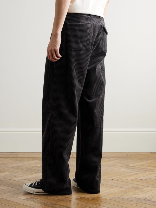 Orsman Wide-Leg Cotton-Blend Corduroy Trousers - BK Orsman Wide-Leg Cotton-Blend Corduroy Trousers - BK