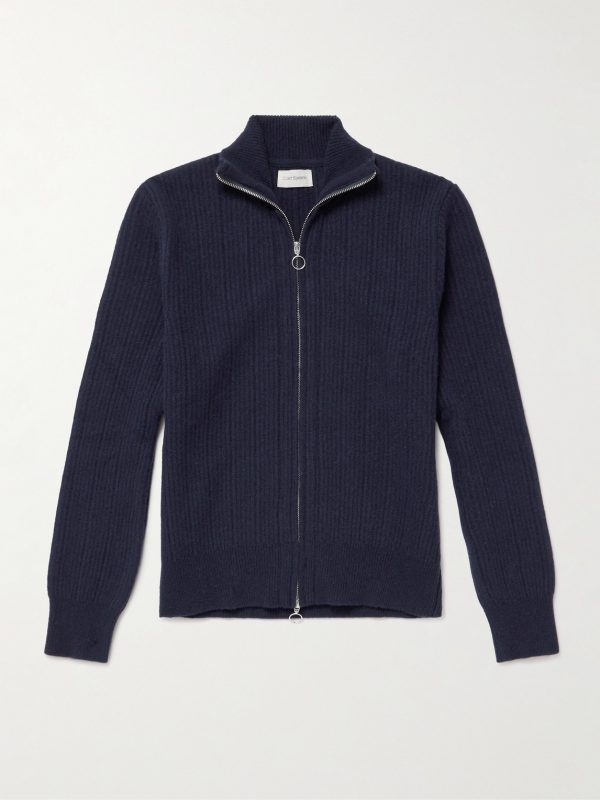 Kilbrdige Ribbed Wool Zip-Up Cardigan Kilbrdige Ribbed Wool Zip-Up Cardigan