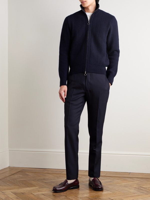 Kilbrdige Ribbed Wool Zip-Up Cardigan - OU Kilbrdige Ribbed Wool Zip-Up Cardigan - OU