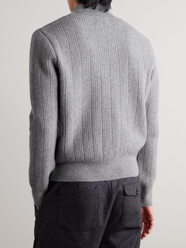 Kilbridge Ribbed Wool Zip-Up Cardigan - BK Kilbridge Ribbed Wool Zip-Up Cardigan - BK