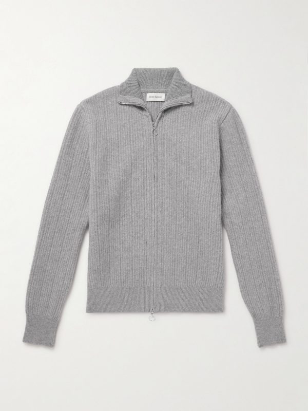 Kilbridge Ribbed Wool Zip-Up Cardigan Kilbridge Ribbed Wool Zip-Up Cardigan