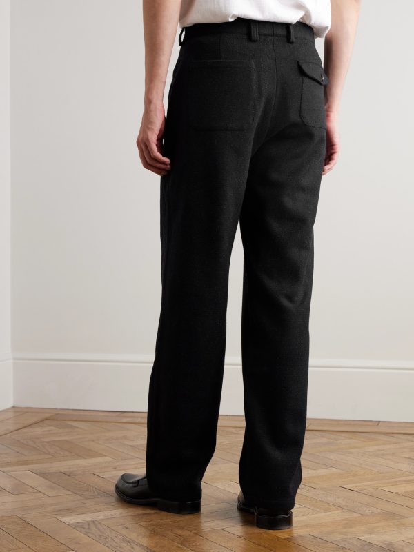 Morton Straight-Leg Pleated Cotton-Blend Suit Trousers - BK Morton Straight-Leg Pleated Cotton-Blend Suit Trousers - BK