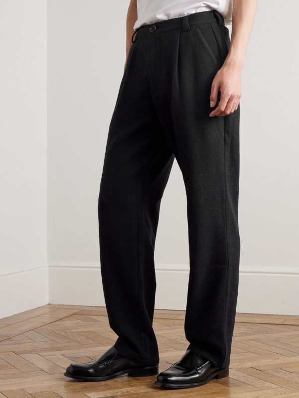 Morton Straight-Leg Pleated Cotton-Blend Suit Trousers - FR Morton Straight-Leg Pleated Cotton-Blend Suit Trousers - FR