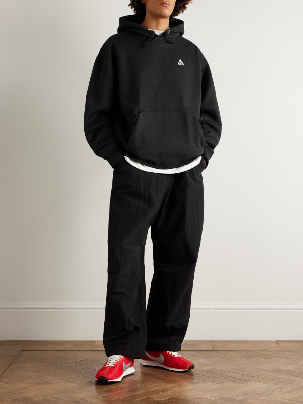 ACG Tuff Fleece Oversized Logo-Embroidered Cotton-Blend Therma-FIT Hoodie - OU
