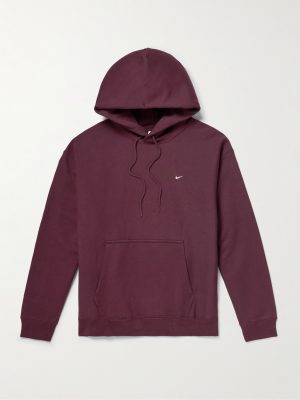 Solo Swoosh Logo-Embroidered Cotton-Blend Jersey Hoodie Solo Swoosh Logo-Embroidered Cotton-Blend Jersey Hoodie
