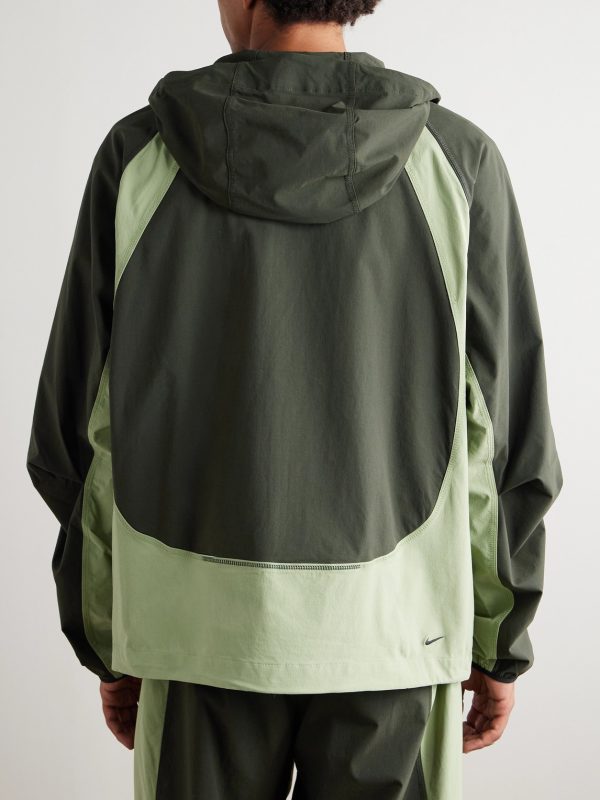 Tech Logo-Print Panelled Stretch-Nylon Hooded Jacket - BK Tech Logo-Print Panelled Stretch-Nylon Hooded Jacket - BK