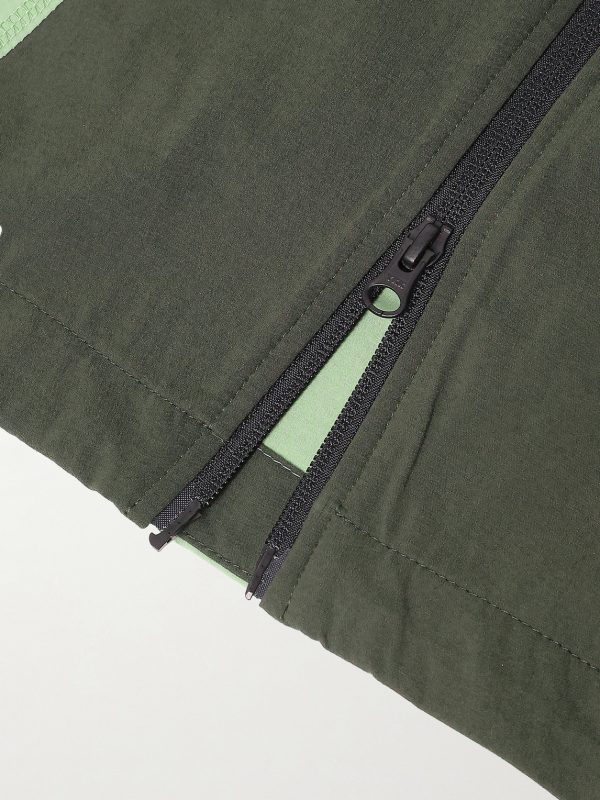 Tech Logo-Print Panelled Stretch-Nylon Hooded Jacket - E1 Tech Logo-Print Panelled Stretch-Nylon Hooded Jacket - E1