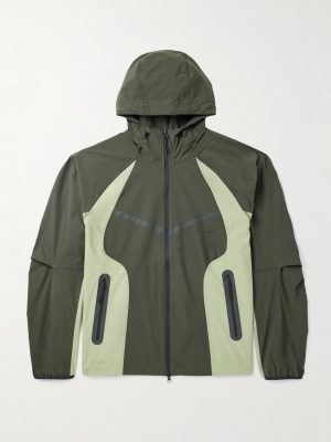 Tech Logo-Print Panelled Stretch-Nylon Hooded Jacket Tech Logo-Print Panelled Stretch-Nylon Hooded Jacket