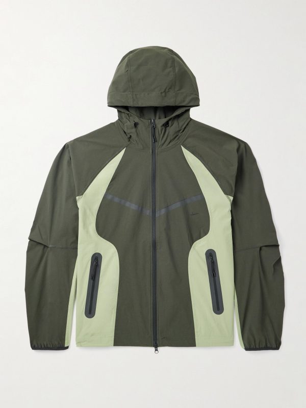Tech Logo-Print Panelled Stretch-Nylon Hooded Jacket Tech Logo-Print Panelled Stretch-Nylon Hooded Jacket