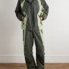 Tech Logo-Print Panelled Stretch-Nylon Hooded Jacket - OU Tech Logo-Print Panelled Stretch-Nylon Hooded Jacket - OU