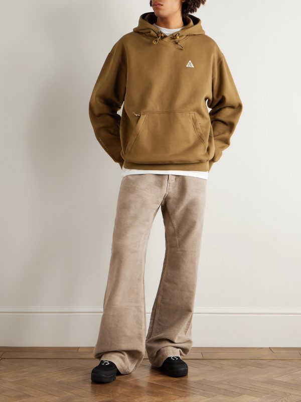 ACG Tuff Fleece Oversized Logo-Embroidered Cotton-Blend Therma-FIT Hoodie - OU ACG Tuff Fleece Oversized Logo-Embroidered Cotton-Blend Therma-FIT Hoodie - OU