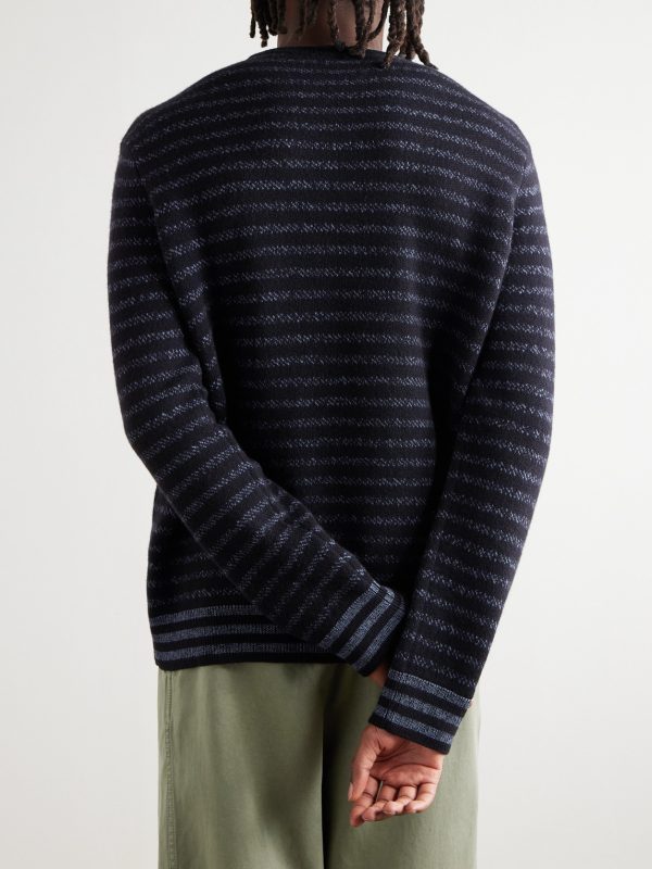 Striped Wool-Blend Sweater - BK Striped Wool-Blend Sweater - BK