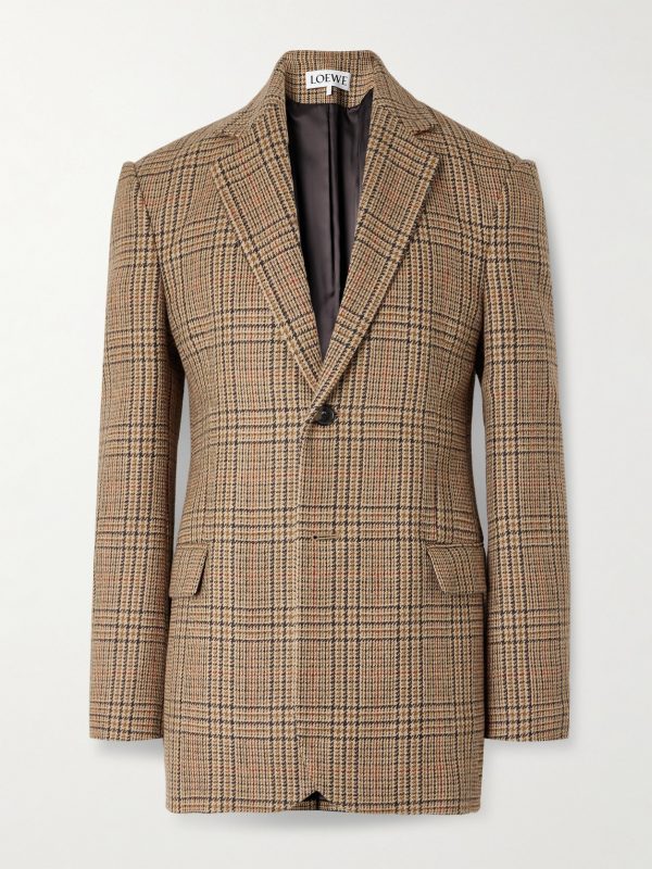 Prince of Wales Checked Wool-Tweed Blazer
