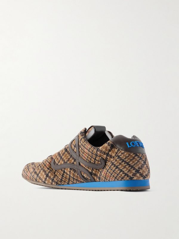 Ballet Runner 2.0 Leather-Trimmed Checked Wool Sneakers - BK