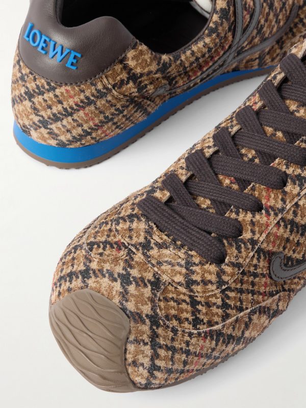 Ballet Runner 2.0 Leather-Trimmed Checked Wool Sneakers - CU