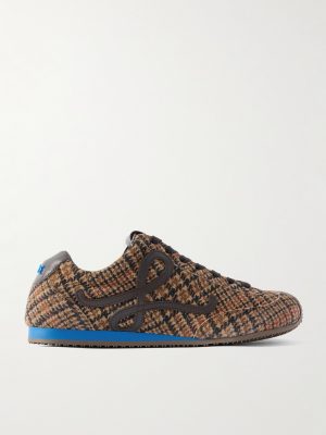 Ballet Runner 2.0 Leather-Trimmed Checked Wool Sneakers Ballet Runner 2.0 Leather-Trimmed Checked Wool Sneakers