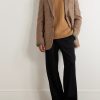 Suede-Trimmed Wool Rollneck Sweater - OU