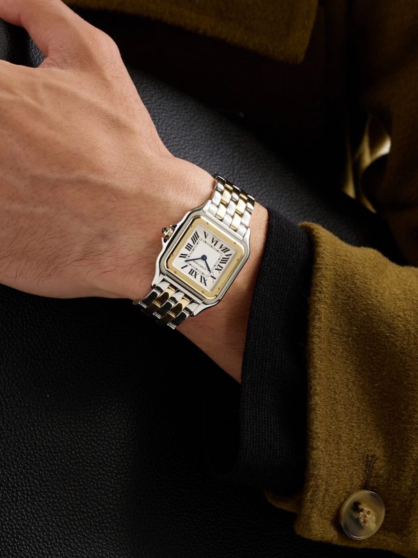 Panthère de Cartier Large 42mm 18-Karat Gold and Steel Watch, Ref. No. W2PN0016 - OU