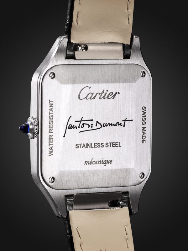 Santos-Dumont Large Automatic 43.5mm Stainless Steel and Alligator Watch, Ref. No. WSSA0046 - BK Santos-Dumont Large Automatic 43.5mm Stainless Steel and Alligator Watch, Ref. No. WSSA0046 - BK