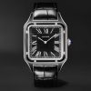 Santos-Dumont Large Automatic 43.5mm Stainless Steel and Alligator Watch, Ref. No. WSSA0046 Santos-Dumont Large Automatic 43.5mm Stainless Steel and Alligator Watch, Ref. No. WSSA0046